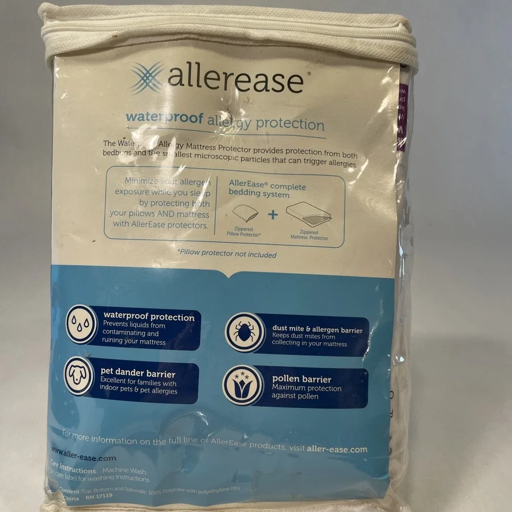 Allerase Zipped Mattress Protector Together With Waterproof Allergy Protection